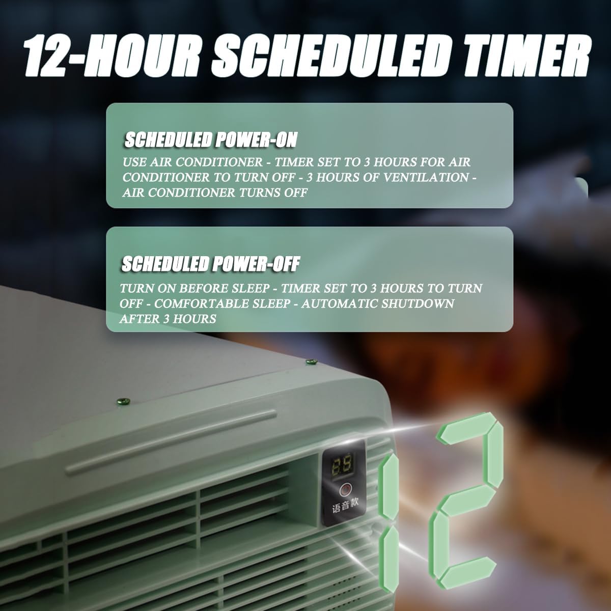 GENERIC Climatiseur Portable, 2200 BTU, Refroidissement Et Déshumidification Rapides, Faible Consommation D'énergie Pour Une Utilisation En Intérieur/extérieur