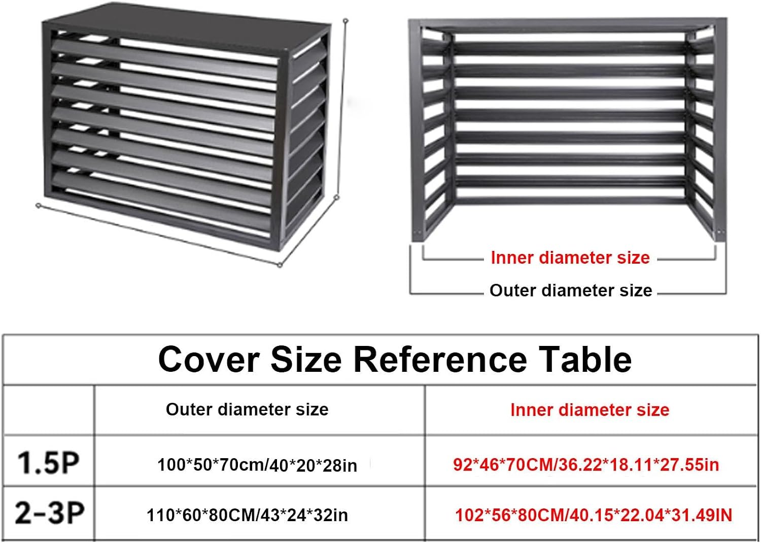 GENERIC Couvertures De Climatiseur En Aluminium Robuste, Boucliers De Condensateur Central AC, Protection De Pompe à Chaleur CVC, Boîtiers En Aluminium Toutes Saisons