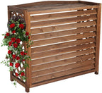 GENERIC Housse Imperméable En Bois Massif Pour Climatiseur – Clôture Extérieure AC Unit Protector Support De Fleurs En Bois Et Grille De Persienne (taille : M 100 X 43 X 94 Cm)