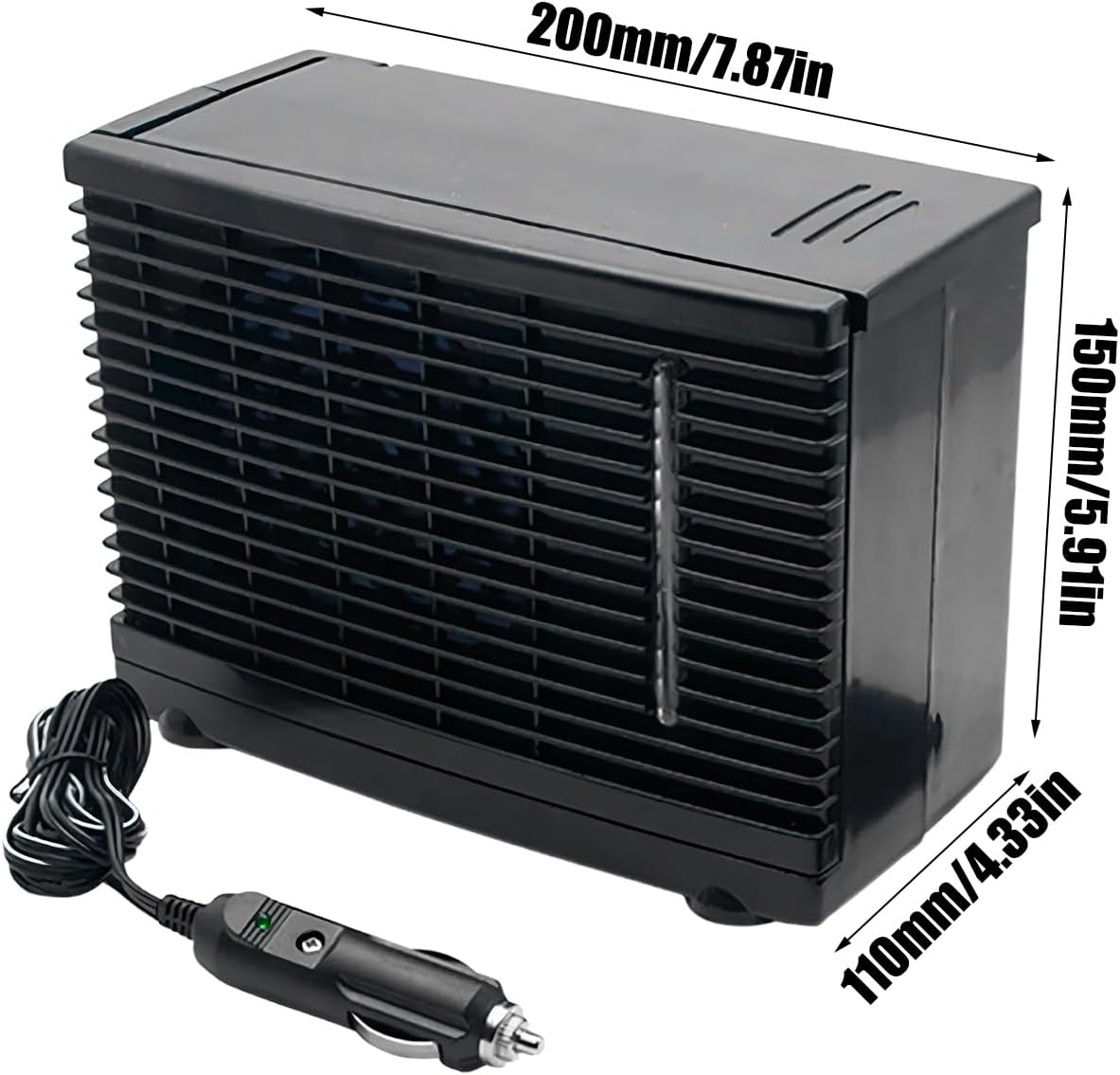  Ventilateur Climatiseur Portable Pour Voiture | Ventilateur Climatiseur Pour Véhicule - Rafraîchisseur D'Air Évaporatif 12V Pour Camion Camping-Car Voyage Sous-Sol Chambre Garage
