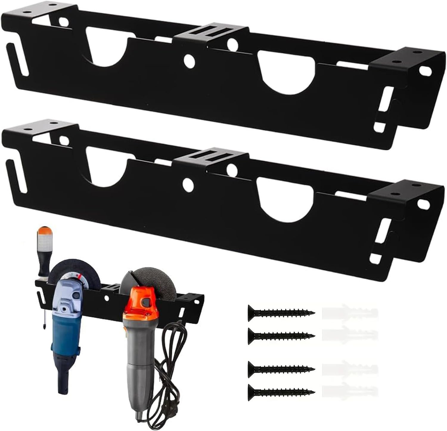 GENERIC Support De Meuleuse D'angle – Support Mural Pour Meuleuse D'angle – Organiseur D'outils électriques De Rénovation Domestique à 2 Emplacements Pour Tournevis, Polisseuse Et Machine De Découpe