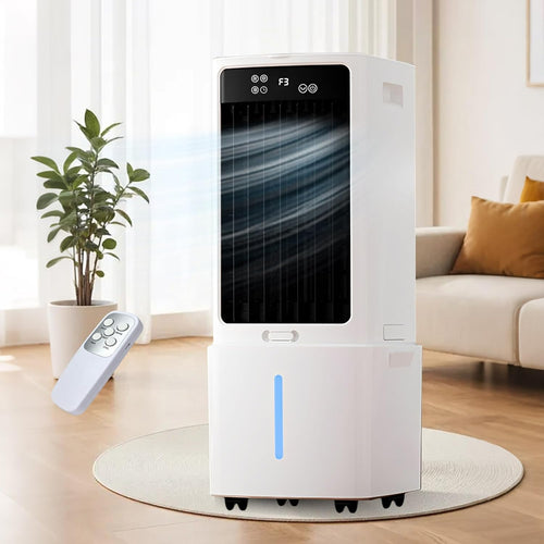  12L Rafraîchisseur D'Air, Climatiseur Mobile Avec Télécommande, 3 Vitesses, Minuterie 1-12h, Réservoir Amovible, Silencieux Climatiseur Portable Pour Camping Chambre Cuisine
