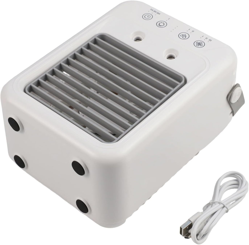  Ventilateur De Climatiseur USB Portable Avec Batterie De 6000 MAh, Ventilateur De Bureau De 500 Ml, Refroidisseur évaporatif Silencieux à 3 Vitesses Avec Minuterie Pour Voiture, Bureau, Dortoir