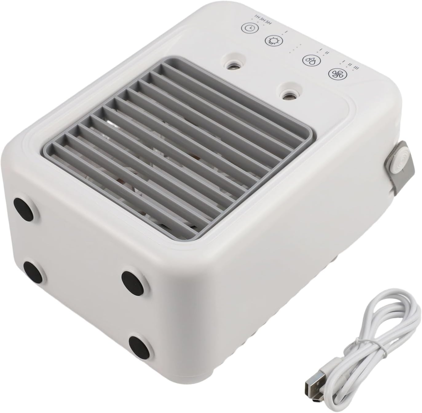  Ventilateur De Climatiseur USB Portable Avec Batterie De 6000 MAh, Ventilateur De Bureau De 500 Ml, Refroidisseur évaporatif Silencieux à 3 Vitesses Avec Minuterie Pour Voiture, Bureau, Dortoir