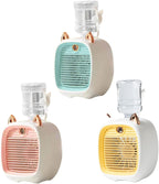  Climatiseur Portable, Mini Ventilateur De Climatiseur Mignon Avec Réservoir D'eau De 270 Ml, Ventilateur De Refroidissement à L'air De 2 Ans Et Humidificateur, Ventilateur De Refroidissement Personne