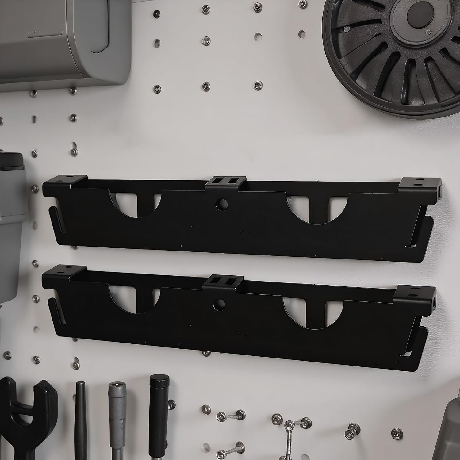 GENERIC Support Mural Pour Meuleuse D'angle | Tournevis Outils électriques Organisateur à 2 Fentes Pour Atelier, établi, Panneau Perforé Latéral, Garage