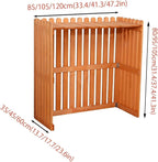 Housse Climatiseur Extérieur Couverture,Climatiseur Clôture écran Extérieur En Bois Climatiseur Support, Bois Massif Climatiseur Support De Fleur Blanc, Grille Anti-corrosion En Bois Climatiseur