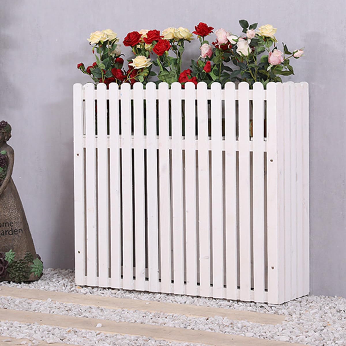 GENERIC Protection élégante Pour Climatiseur En Bois Massif Anti-corrosion Pour Unités Extérieures 100 X 30 X 80 Cm