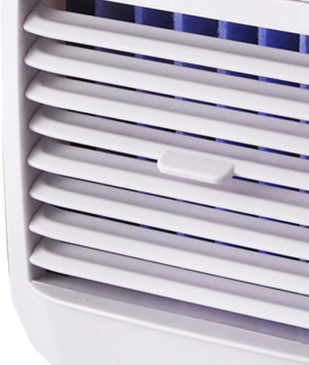  Ventilateur De Climatiseur Portable, Mini Climatiseur 3 Vitesses, Refroidisseur D'air Personnel Avec Humidificateur Pour Chambre, Bureau, Bureau, Camping (Bleu)