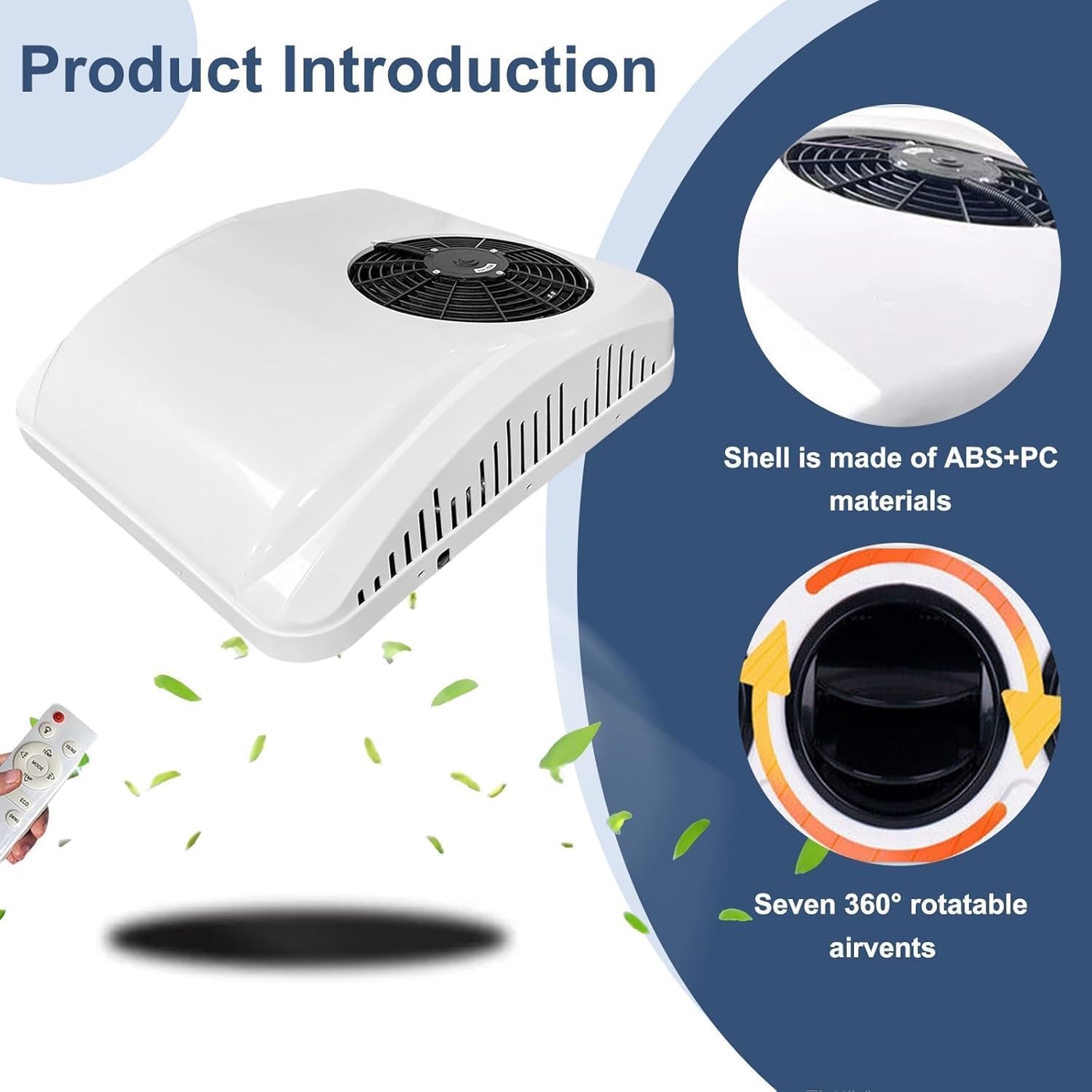 GENERIC Climatiseur De Toit 9500 BTU Pour Camping-car, Camion, Bateau, Caravane – Unité De Refroidissement Et De Chauffage Silencieuse à Faible Puissance Avec Compresseur De Rouleau
