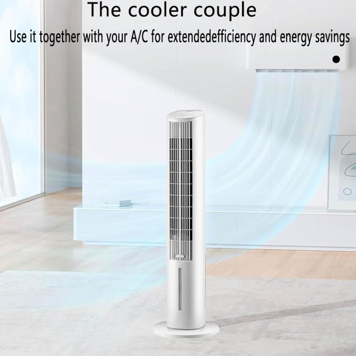 GENERIC Ventilateur De Refroidissement Portable Avec Sacs De Glace Et Ventilateur De Tour Sans Lame Silencieux à Distance Souffle D'air Froid Avec 70 ° D'oscillation 3 Vitesses 4LTank