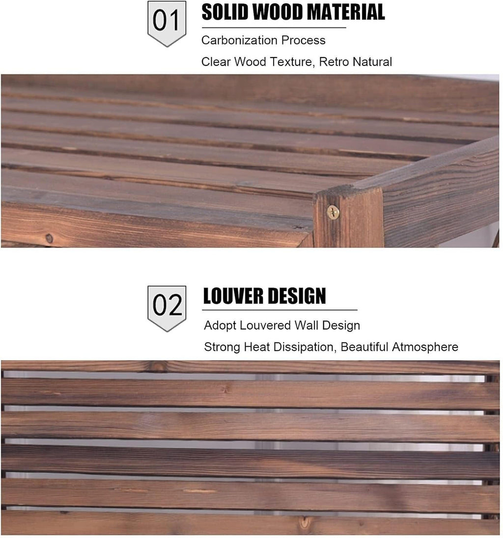 GENERIC Housse En Bois Massif Pour Climatiseur – Grille Décorative Pour Climatiseurs Et Unités De Pompe à Chaleur Améliore L'esthétique Et La Protection De La Maison