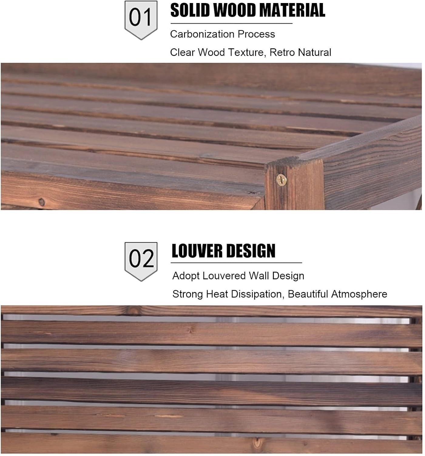 GENERIC Housse En Bois Massif Pour Climatiseur – Grille Décorative Pour Climatiseurs Et Unités De Pompe à Chaleur Améliore L'esthétique Et La Protection De La Maison