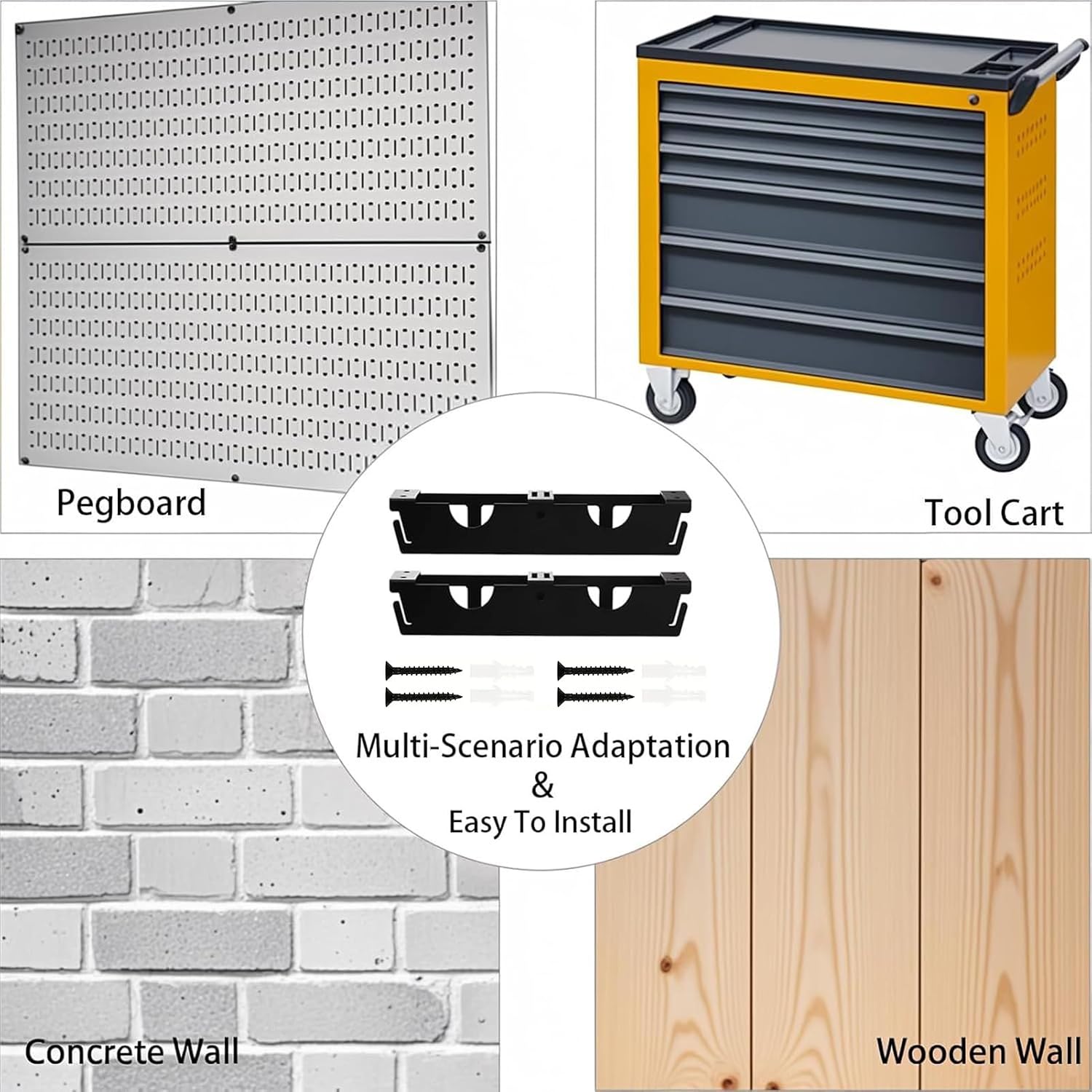 GENERIC Support Mural Pour Meuleuse D'angle Et Porte-outils – Crochets De Cordon Attachés à 2 Fentes Pour Outils électriques, Tournevis, Polisseuse