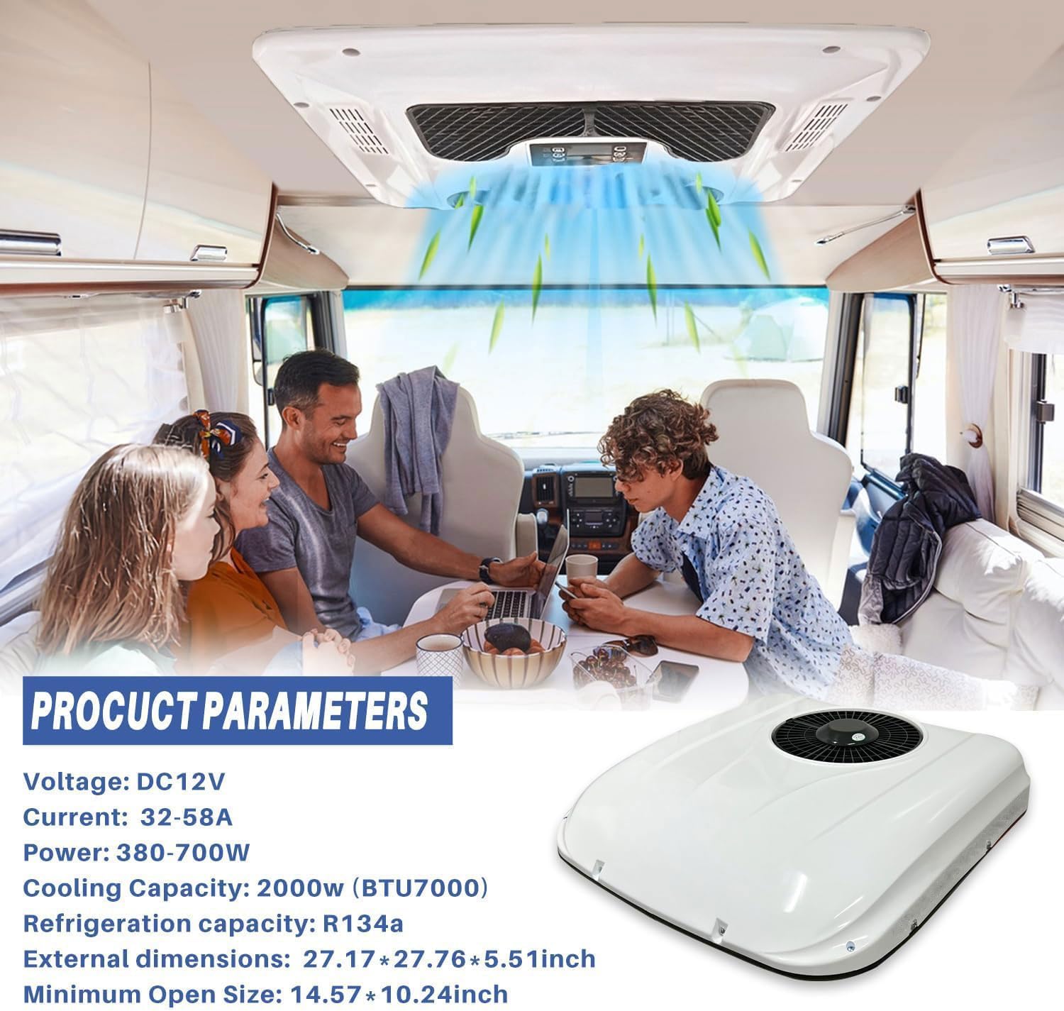 GENERIC Climatiseur De Toit 24 V CC Pour Camping-car, Van, Bateau - Système De Refroidissement Efficace Pour La Vie Mobile