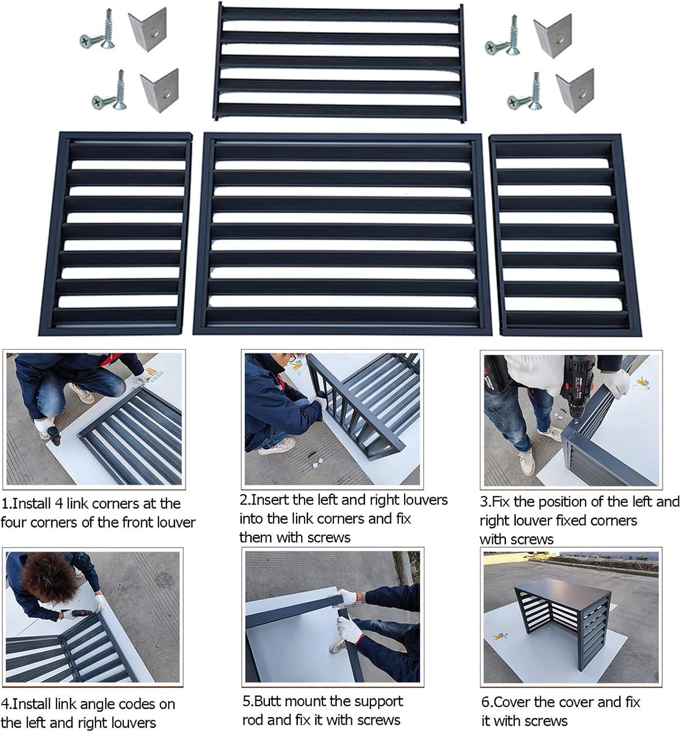 GENERIC Housse De Protection En Aluminium, Pompe à Chaleur Extérieure, étagère De Plantes Pour Jardin, Housse De Protection Pour Climatiseurs Extérieurs, Résistante Aux Intempéries Et Durable