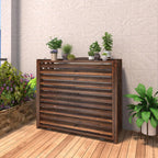 GENERIC Panneaux De Clôture En Bois Pour L'extérieur - Cache-climatiseur Rustique Et Support Pour Plantes - Paravent Polyvalent Pour La Décoration Intérieure/extérieure (110x50x145cm)