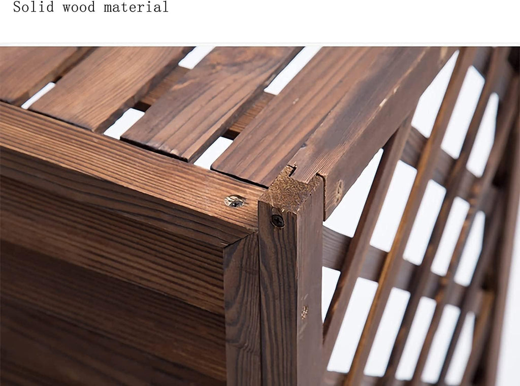  Climatiseur Extérieur Écran De Clôture Support De Fleur De Couverture De Climatiseur En Bois, Clôtures D'écran De Confidentialité De Climatisation Cachées Robustes Avec Conception À Persiennes, For Un