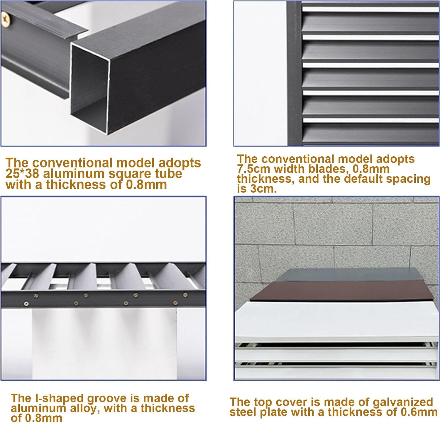 GENERIC Mini Housse De Protection En Aluminium Pour Climatiseur Extérieur - Clôture De Protection Pour Climatiseurs - Matériau Résistant Aux Intempéries - Utilisation En Intérieur/extérieur - Finition Plate
