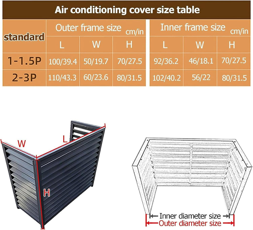  Écran De Clôture Pour Climatiseur, Housse En Aluminium Pour Climatiseur Et Pompe à Chaleur, Housse Pour Mini-climatiseur Split Pour Unités Extérieures, étagère De Rangem