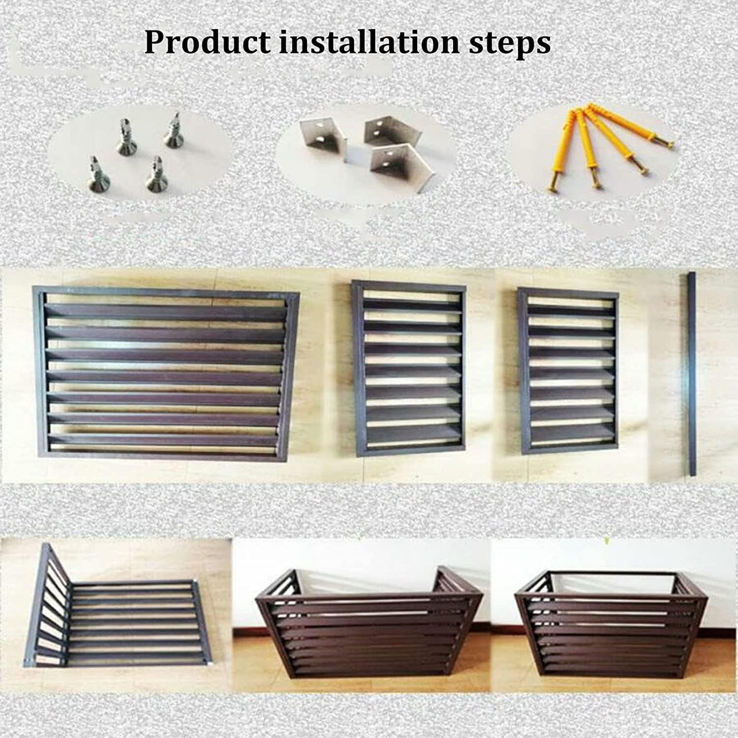  Couvercle De Climatiseur En Aluminium For Unités Extérieures, Écran De Clôture De Confidentialité Extérieure, Séparateur D'espace De Boîtier De Poubelle De Pompe De Piscine En Alliage D'aluminium Rési