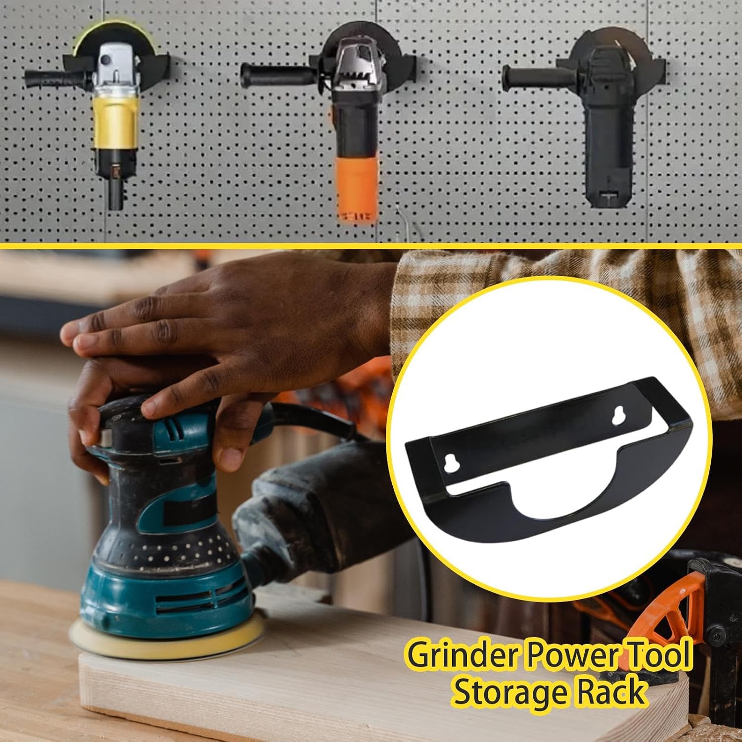  Power Tool Organizer, Metal Power Tools, Heavy Duty Wear Resistant Multifunctional Garage Storage System, Ideal For Angle Grinder, Polishing Machine, Sanding Machines, Workshop