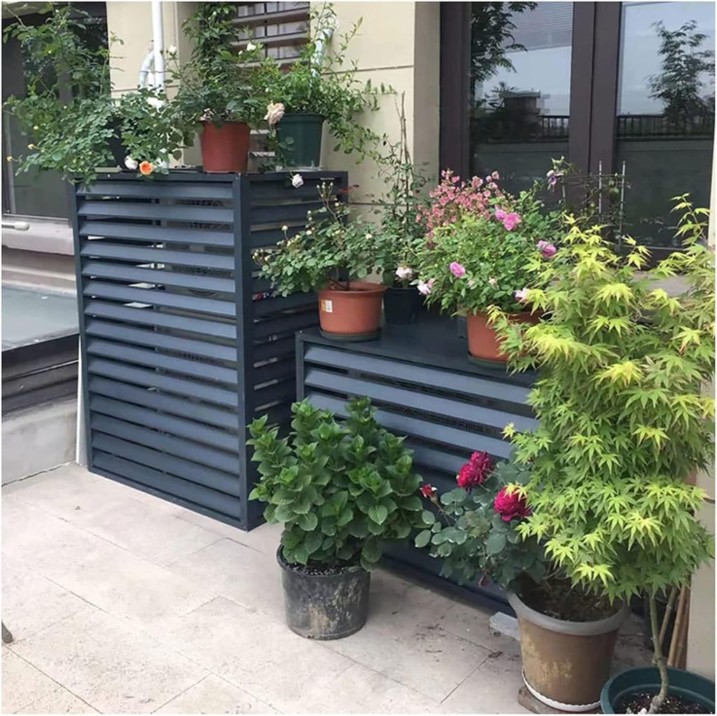 GENERIC Housse De Protection En Aluminium, Pompe à Chaleur Extérieure, étagère De Plantes Pour Jardin, Housse De Protection Pour Climatiseurs Extérieurs, Résistante Aux Intempéries Et Durable