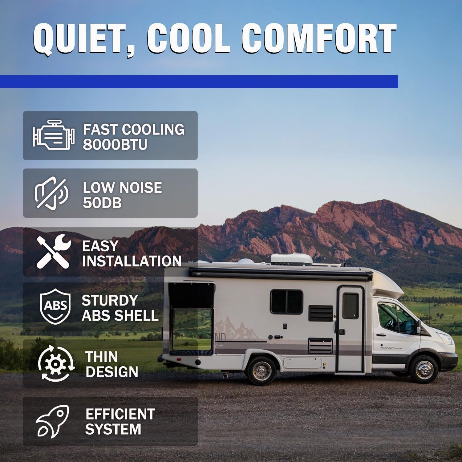 GENERIC Climatiseur De Toit 24 V CC Pour Camping-car, Van, Bateau - Système De Refroidissement Efficace Pour La Vie Mobile