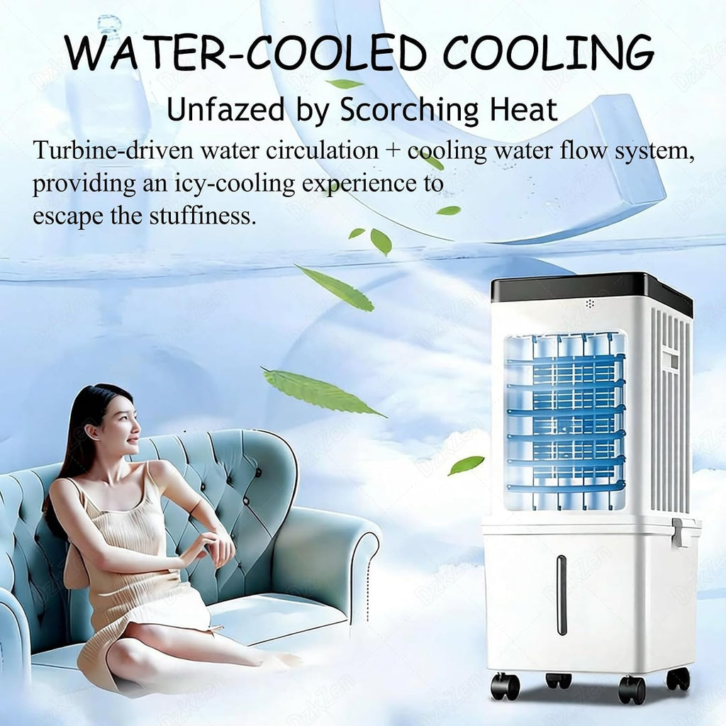  Ventilateur Climatiseur Portable Ultra-Silencieux à 3 Vitesses, Sans FenêTre, RéServoir De 15 L, Installation Facile, IdéAl Pour Une Chambre Ou Un Bureau