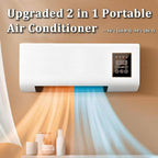 GENERIC Climatiseur Portable Pour Chambre, Mini Refroidisseur D'air Silencieux Avec 6 Vitesses, Flux D'air Froid Et Chaud, Télécommande, Affichage Led, Minuterie, Bureau Et Montage Mural Pour Bureau #1