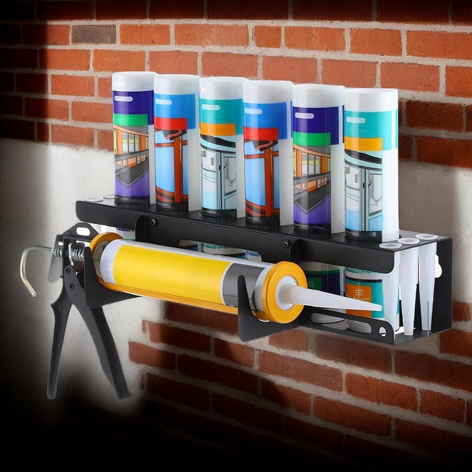  Support Pour Distributeur De Mastic D'Atelier - Organisateur Mural Pour Tubes De Mastic D'Atelier - Rangement Pour Outils De Professionnels En Rénovation Et Maintenance