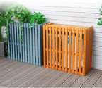  Housse Climatiseur Extérieur Couverture,Climatiseur Clôture écran Extérieur En Bois Climatiseur Support, Bois Massif Climatiseur Support De Fleur Blanc, Grille Anti-corrosion En Bois Climatiseur