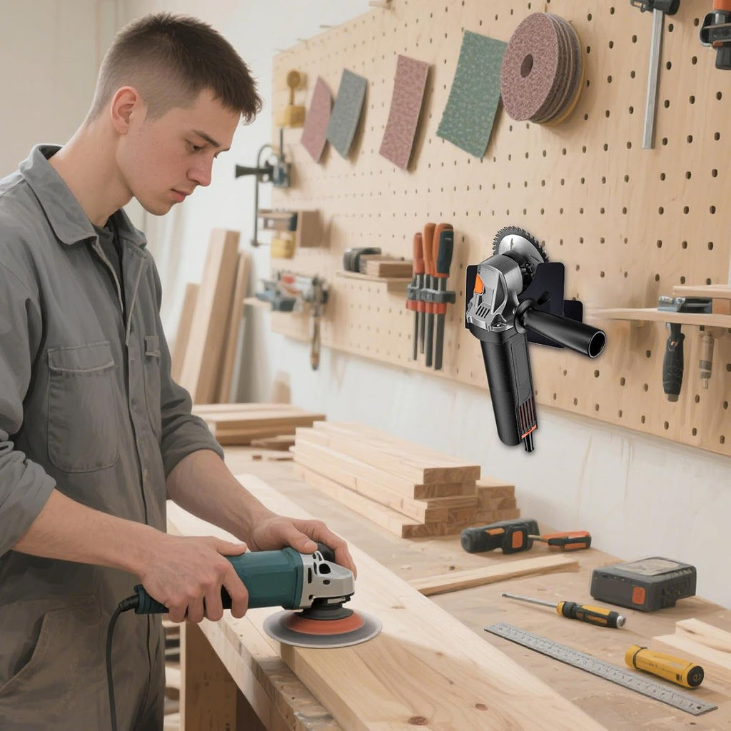  Générique Porte-Meuleuse D'Angle,Support Mural Pour Meuleuse D'angle Porte-Outil Électrique | Organisateur En Fer Robustes Pour Outils Électriques Atelier Bricolage