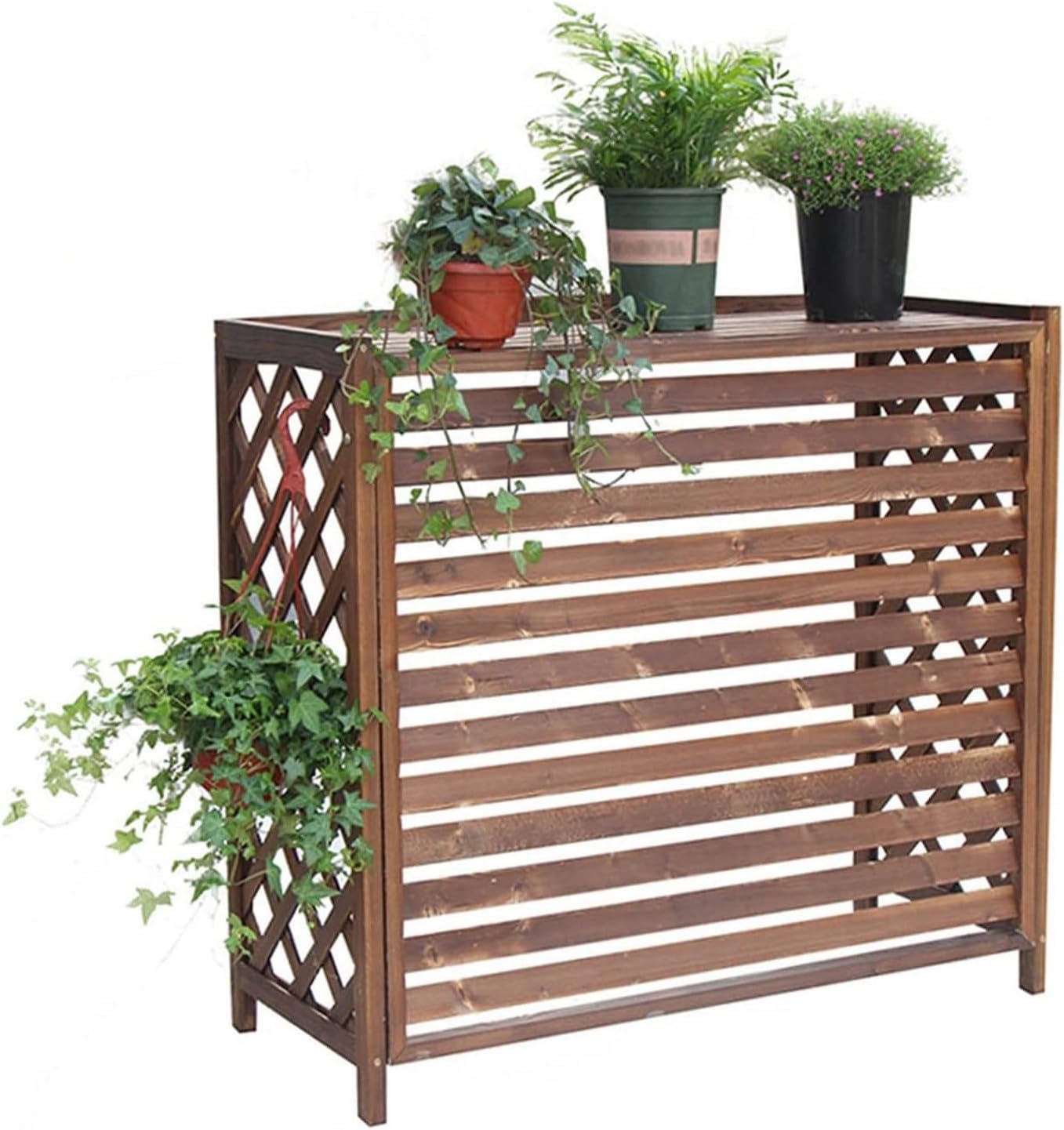  Housse De Climatiseur D'extérieur En Bois Et Clôture élégante Pour Pompe à Chaleur Et Unités AC Tailles : 81 X 30 X 72 Cm 115 X 54 X 95 Cm 96 X 40 X 89 Cm