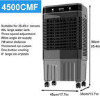  Refroidisseur D'air 3 En 1 Avec Une Capacité De 40/45/50 Litres, 3 Vitesses De Ventilateur, Puissant Refroidisseur D'air évaporatif Avec Oscillation Automatique
