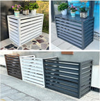  Lot De 2 Housses De Protection Pour Climatiseur Extérieur, Brise-Vue En Aluminium Pour Mini-climatiseurs, Cache-Pot Pour Fleurs (Blanc, 110 X 60 X 80 Cm)