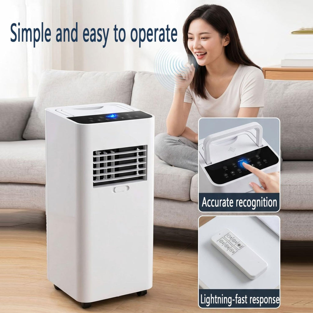 GENERIC Climatiseurs Portables Pour Grandes Pièces Jusqu'à 300 M², Unité AC Intelligente Avec Refroidissement Rapide, Déshumidificateur Et Ventilateur, Mode Veille 30 DB, Minuterie 24 Heures, Kit De Fenêtre