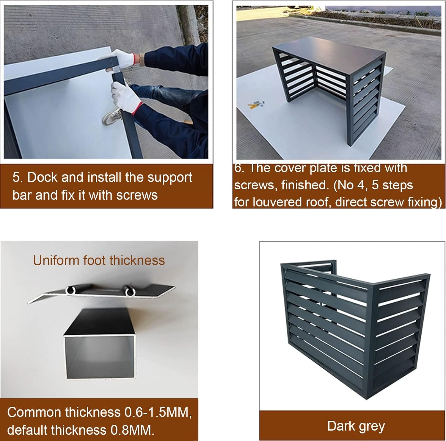 GENERIC Couvertures De Climatiseur En Aluminium Robuste, Boucliers De Condensateur Central AC, Protection De Pompe à Chaleur CVC, Boîtiers En Aluminium Toutes Saisons
