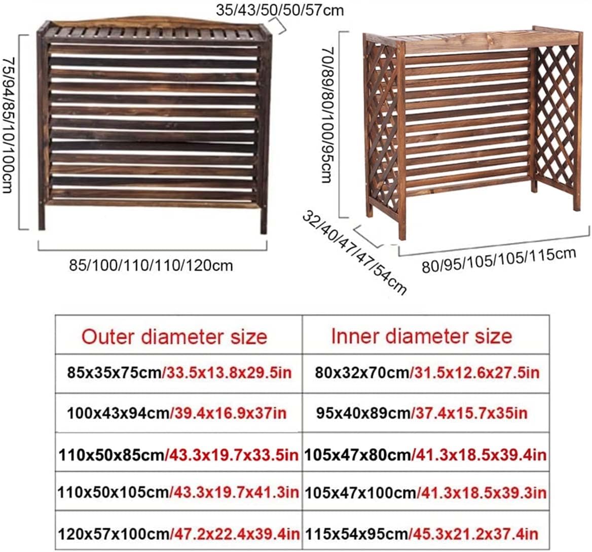  Clôture De Climatiseur, Housse De Climatisation Pour Unité Extérieure, Support De Plantes Marron, Support De Fleurs En Bois Pour Climatiseur, Volets, écran De Confidenti