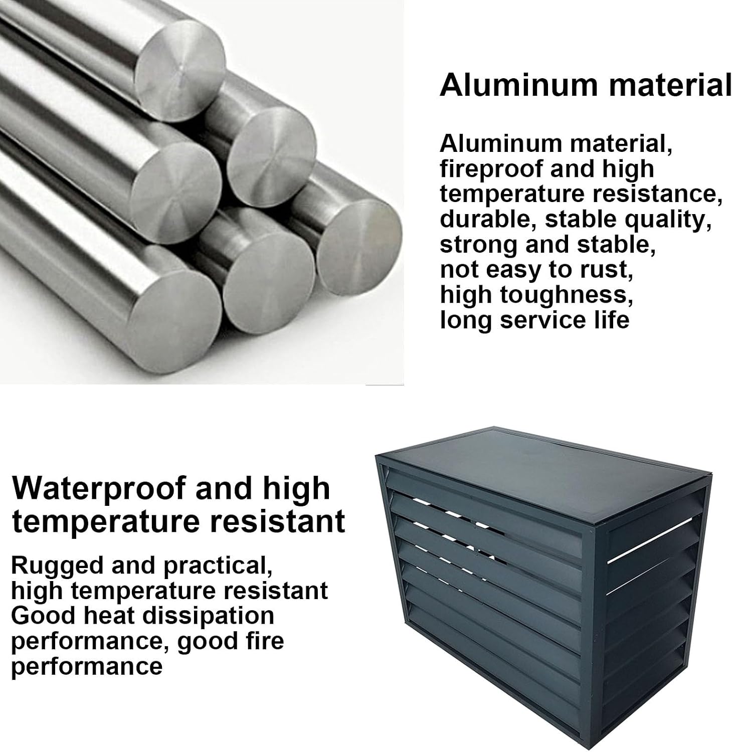 GENERIC Mini Housse De Protection En Aluminium Pour Climatiseur Extérieur - Clôture De Protection Pour Climatiseurs - Matériau Résistant Aux Intempéries - Utilisation En Intérieur/extérieur - Finition Plate