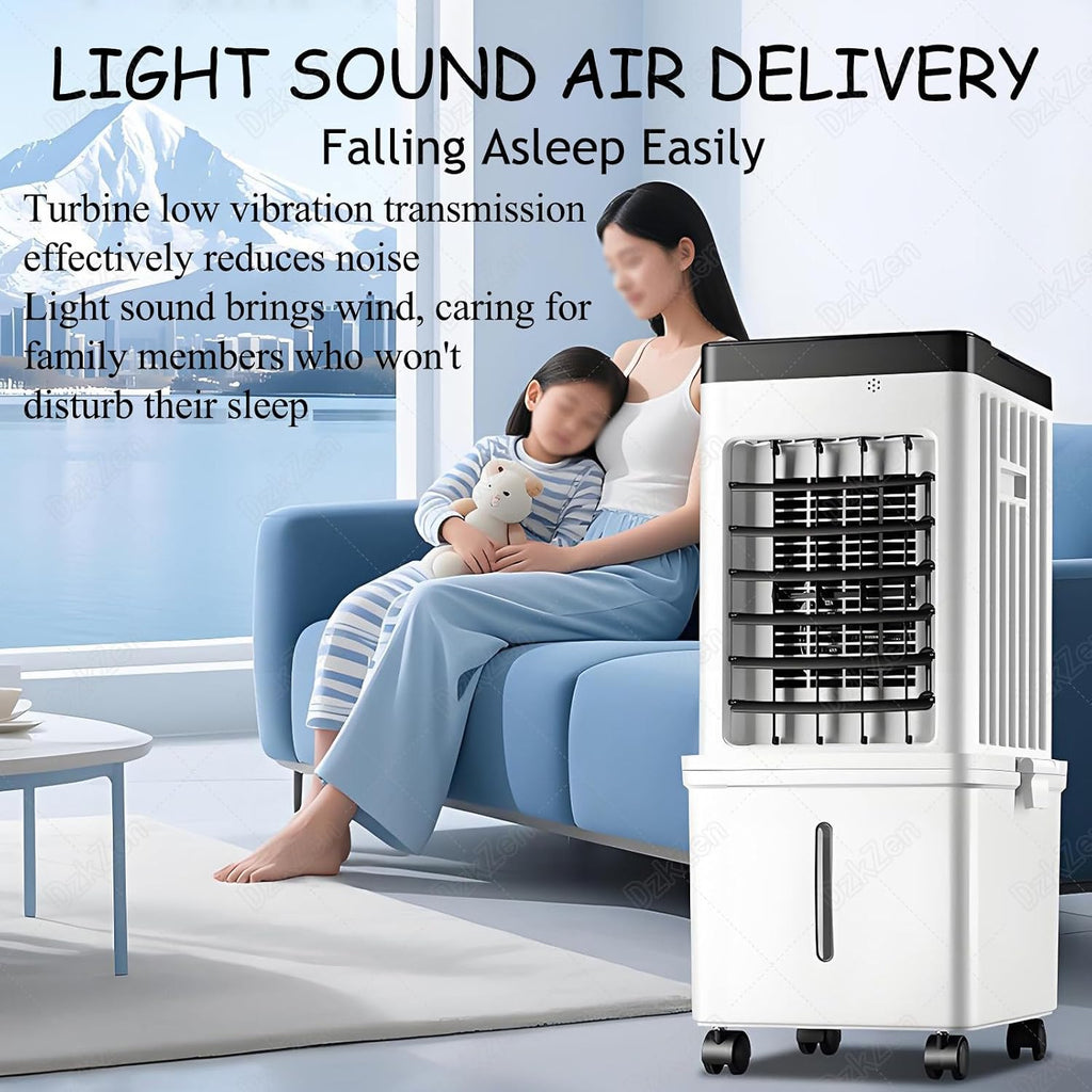 Ventilateur Climatiseur Portable Ultra-Silencieux à 3 Vitesses, Sans FenêTre, RéServoir De 15 L, Installation Facile, IdéAl Pour Une Chambre Ou Un Bureau
