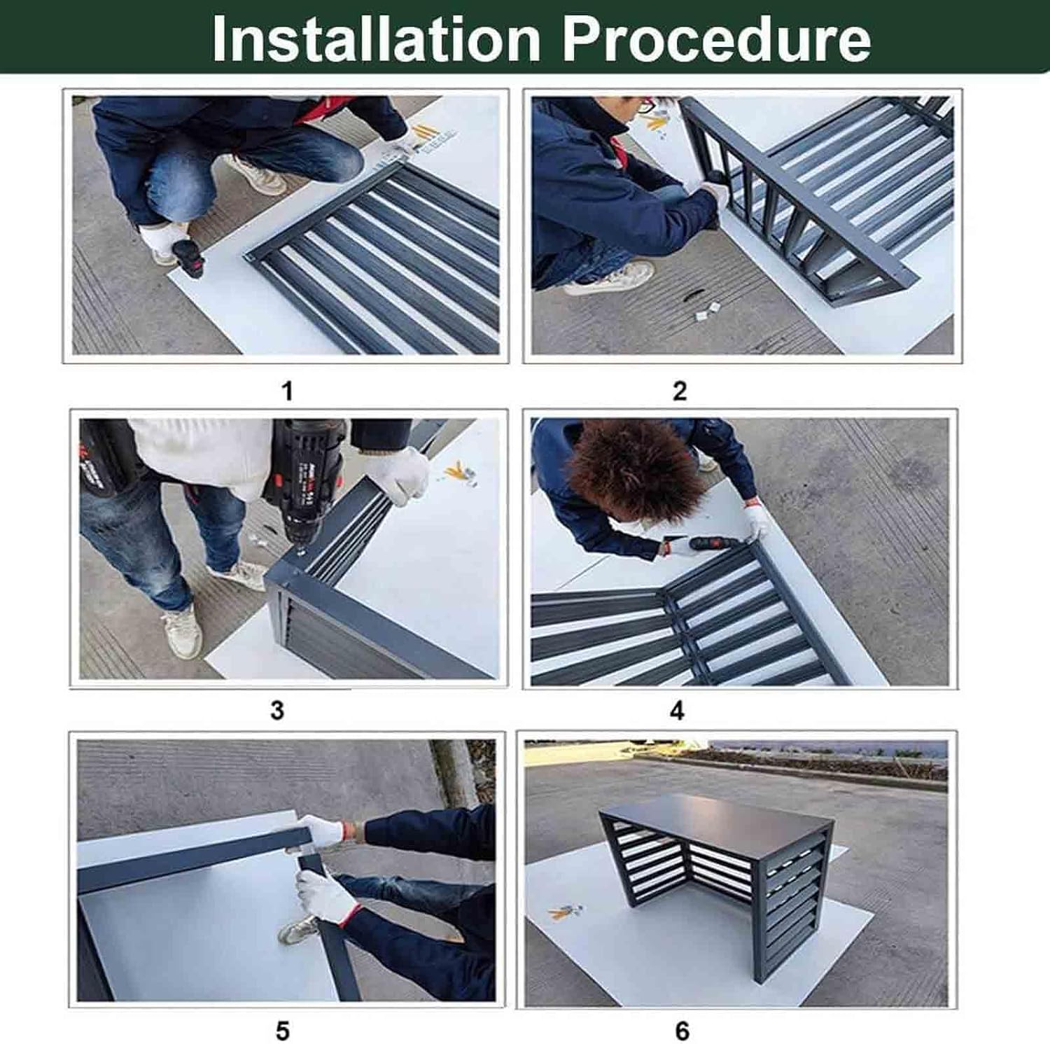 GENERIC Housse De Climatiseur D'extérieur Résistante Aux Intempéries – Protection En Aluminium Pour Pompe à Chaleur Décorative Et Réduction Du Bruit Pour Une Utilisation Durable