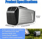 GENERIC Climatiseur Et Chauffage Portable 2 En 1 De 5200 Btu, Unité De Climatisation Silencieuse De 400 W Pour Le Camping Avec Compresseur, Faible Consommation D'énergie, Unité De Climatisation Cold