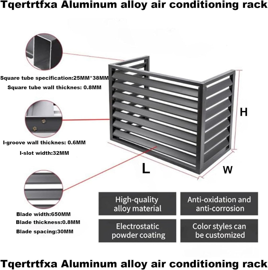 GENERIC Housse De Protection En Aluminium Pour Climatiseurs Mini Unités Séparées – Protection Extérieure Imperméable Et Grise Idéale Pour Une Utilisation En Intérieur/extérieur – Clôture élégante