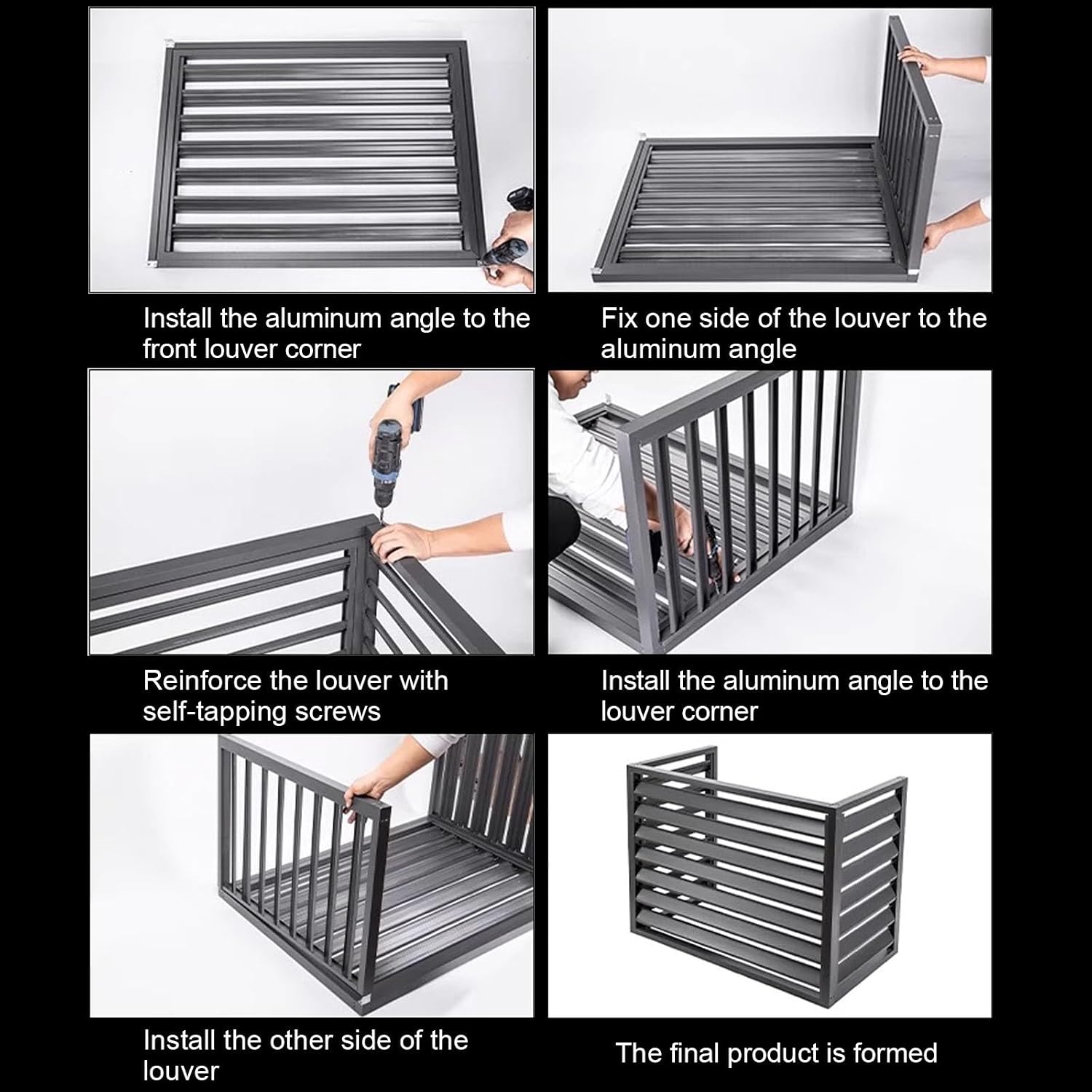 GENERIC Housse En Aluminium Pour Climatiseur Avec Bouclier De Pompe à Chaleur - Protection Extérieure - Résistante Aux Intempéries - Gris - 110 X 60 X 80 Cm - Design Durable Et élégant