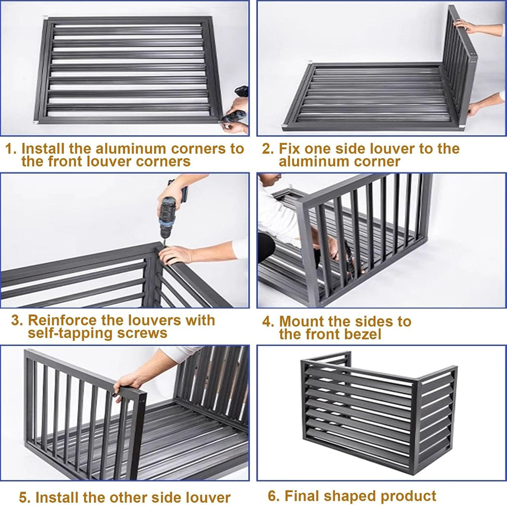 GENERIC Housse De Protection En Aluminium Pour Climatiseurs Mini Unités Séparées – Protection Extérieure Imperméable Et Grise Idéale Pour Une Utilisation En Intérieur/extérieur – Clôture élégante