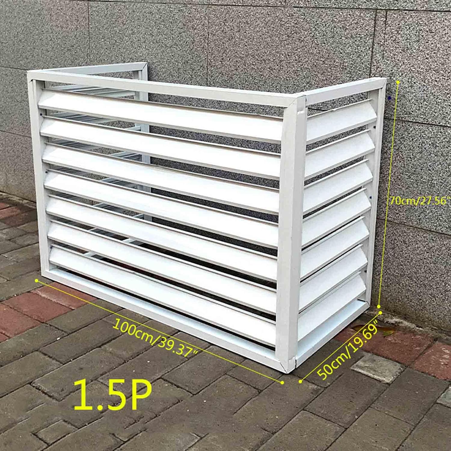 GENERIC Housse De Climatiseur D'extérieur Résistante Aux Intempéries – Protection En Aluminium Pour Pompe à Chaleur Décorative Et Réduction Du Bruit Pour Une Utilisation Durable