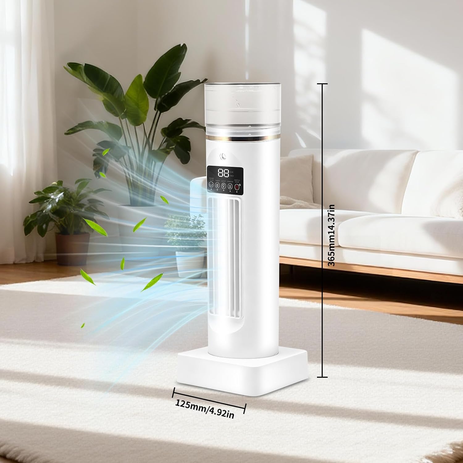  Mini Climatiseur Mobile, Refroidisseur D'air à 6 Niveaux Avec Réservoir D'eau De 100 Ml, Refroidissement Rapide 3S, Télécommande Sans Contact, Minuterie 6H, Humidificateur Pour Chambre à Coucher