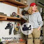  Porte-Meuleuse D'Angle,Support De Meuleuse D'Angle Fixation Murale - Rangement Multifonctionnel À Fixation Serrée Pour Les Outils Électriques, Les Clés, Les Perceuses Et Les Polisseuses