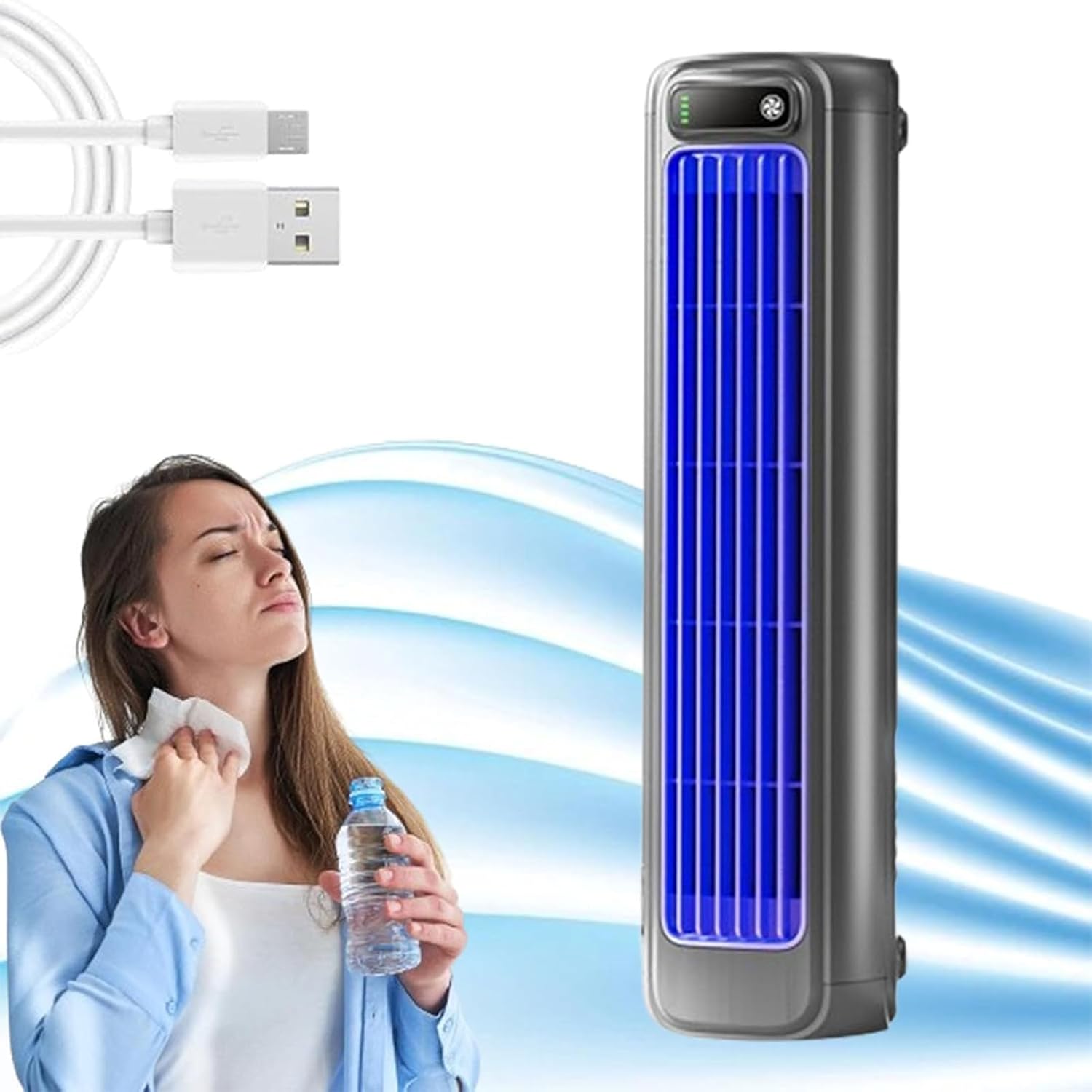  Shirem Cooling Ace, Libiyi Cooling Ace, Climatiseur Outfany Cooling Ace, Climatiseur De Chargement USB À 3 Vitesses Pour Chambre À Coucher, Cuisine, Salle De Bain,Black
